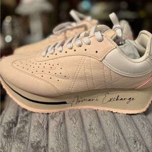 Armani Exchange Women's Cream Sneakers